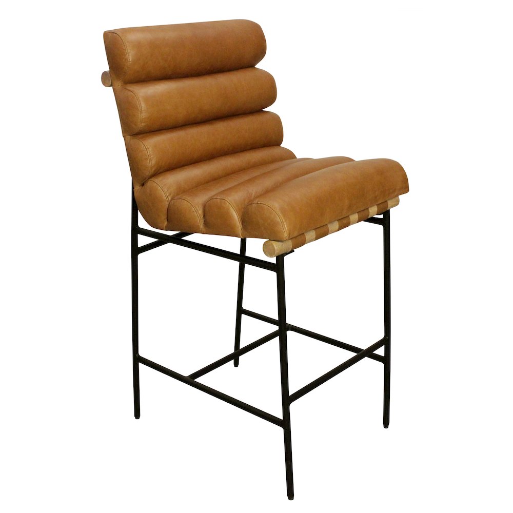 Layla Bar Stool in Tan Leather