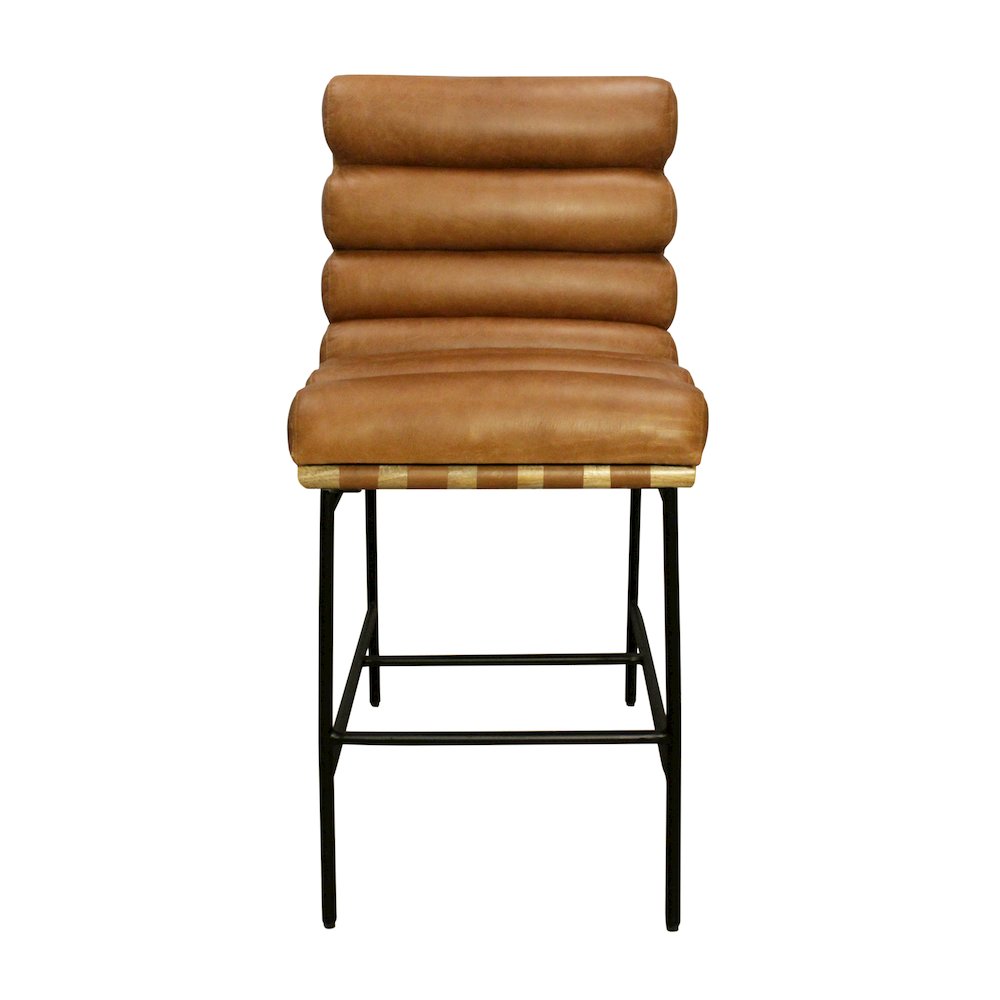 Layla Bar Stool in Tan Leather