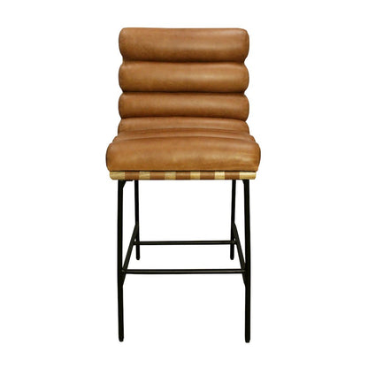 Layla Bar Stool in Tan Leather