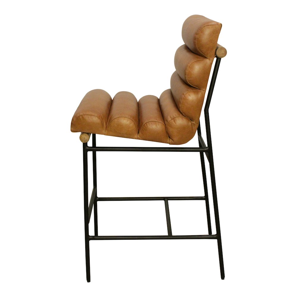 Layla Bar Stool in Tan Leather