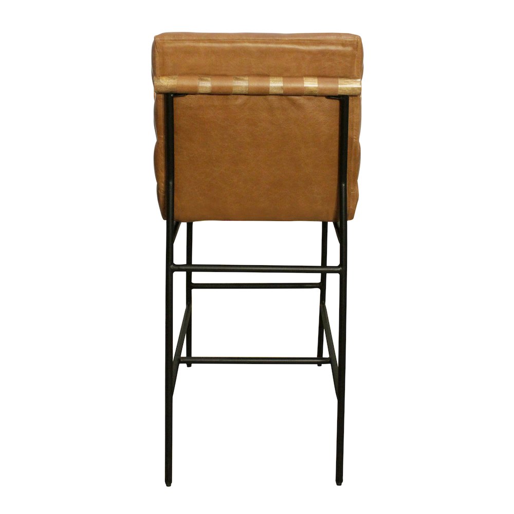 Layla Bar Stool in Tan Leather