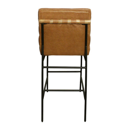 Layla Bar Stool in Tan Leather