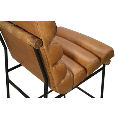 Layla Bar Stool in Tan Leather