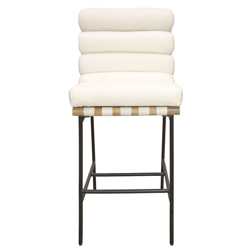 Layla Bar Stool in Ivory Leather