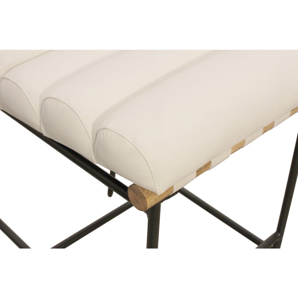 Layla Bar Stool in Ivory Leather