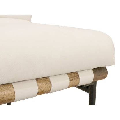Layla Bar Stool in Ivory Leather