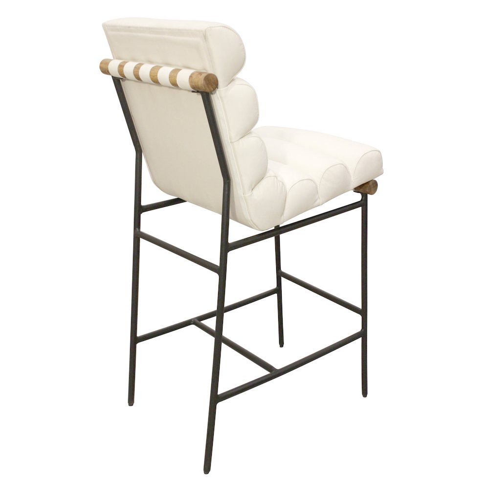 Layla Bar Stool in Ivory Leather