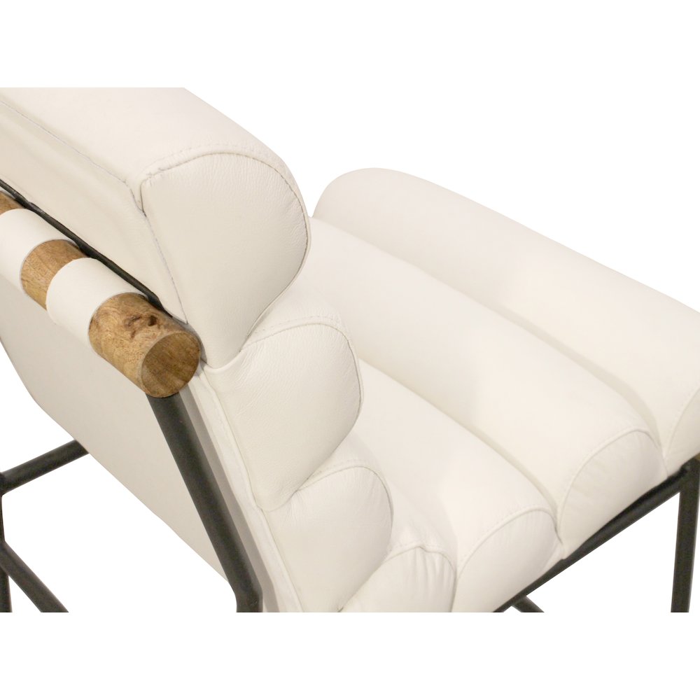 Layla Bar Stool in Ivory Leather
