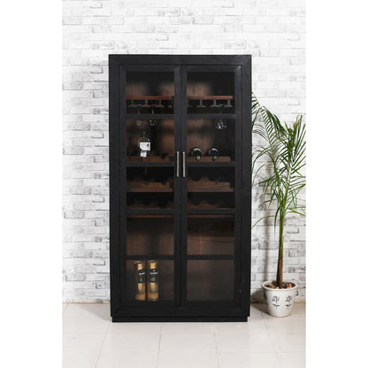 Fernious Tall Wine Cabinet in Dark Gray
