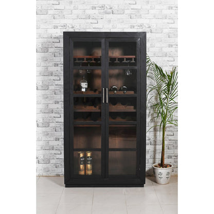 Fernious Tall Wine Cabinet in Dark Gray