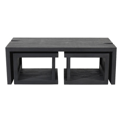 Argyle 3-Piece Cocktail Table Set in Graphite Black Reclaimed Wood