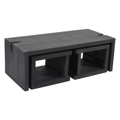 Argyle 3-Piece Cocktail Table Set in Graphite Black Reclaimed Wood