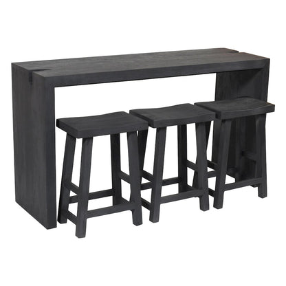 Argyle 4-Piece Counter Height Table Set in Graphite Black Reclaimed Wood