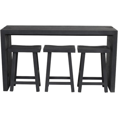Argyle 4-Piece Counter Height Table Set in Graphite Black Reclaimed Wood