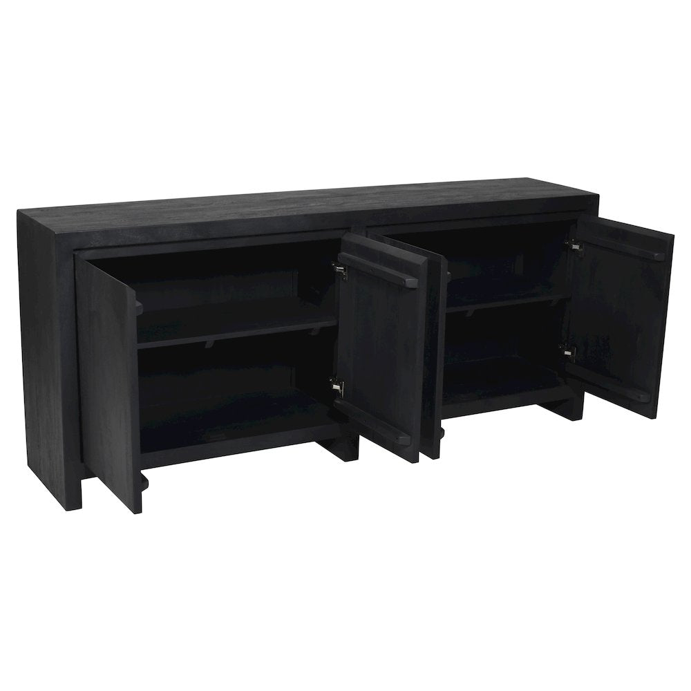 Argyle 4-Door Sideboard in Graphite Black Reclaimed Wood