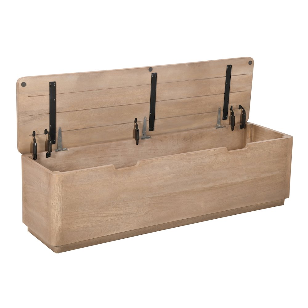 Argyle Storage Bench in Light Ash Ivory Reclaimed Wood