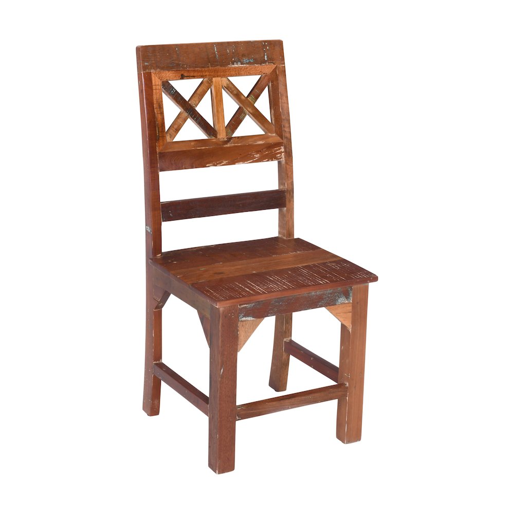 2-Piece Set: Trinidad Dining Chairs in Natural Finish on Reclaimed Wood