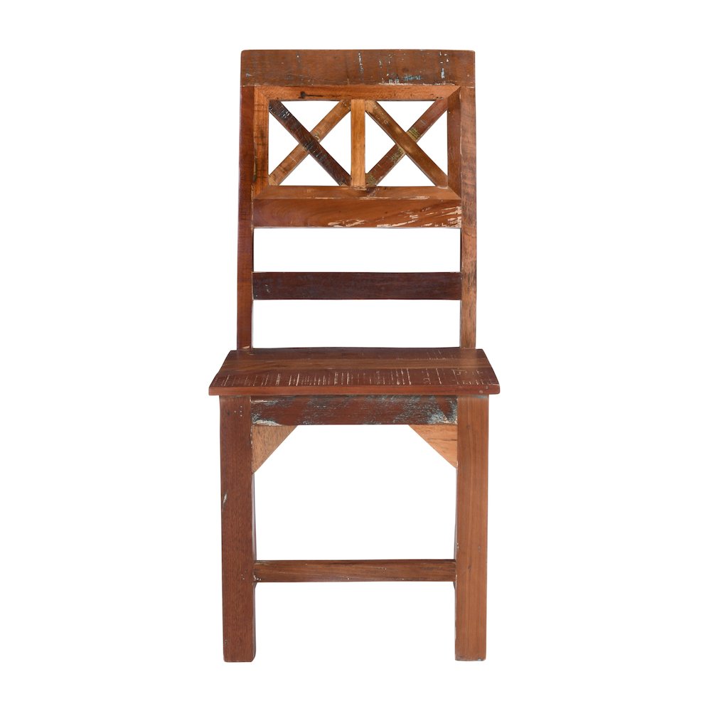 2-Piece Set: Trinidad Dining Chairs in Natural Finish on Reclaimed Wood