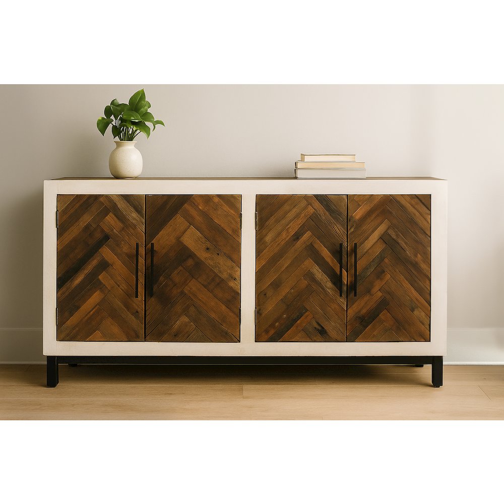 Bayside 4-Door Sideboard in Brown