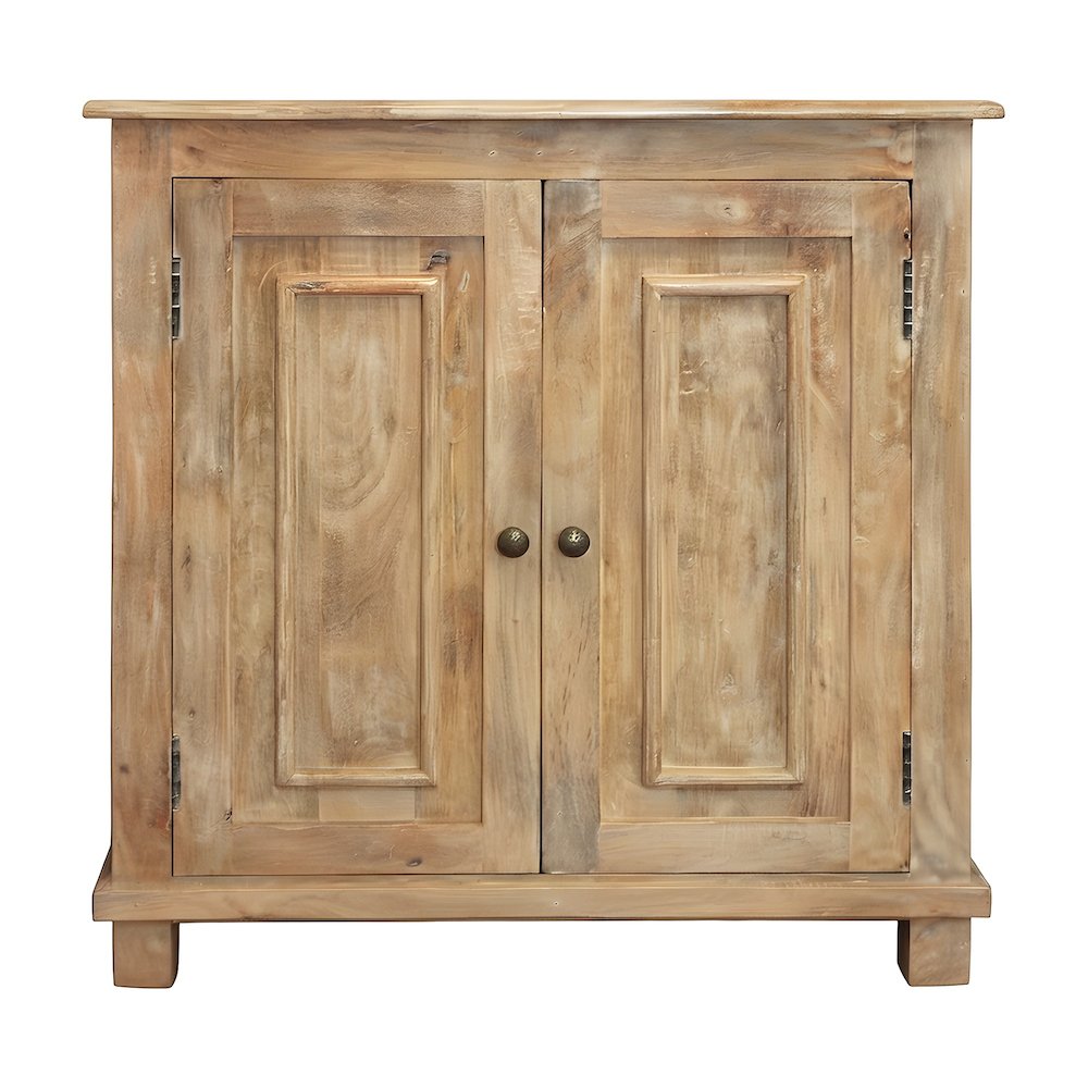 Solid Mango Wood Farmhouse Buffet Cabinet with 2-Door Storage Cabinet, Natural