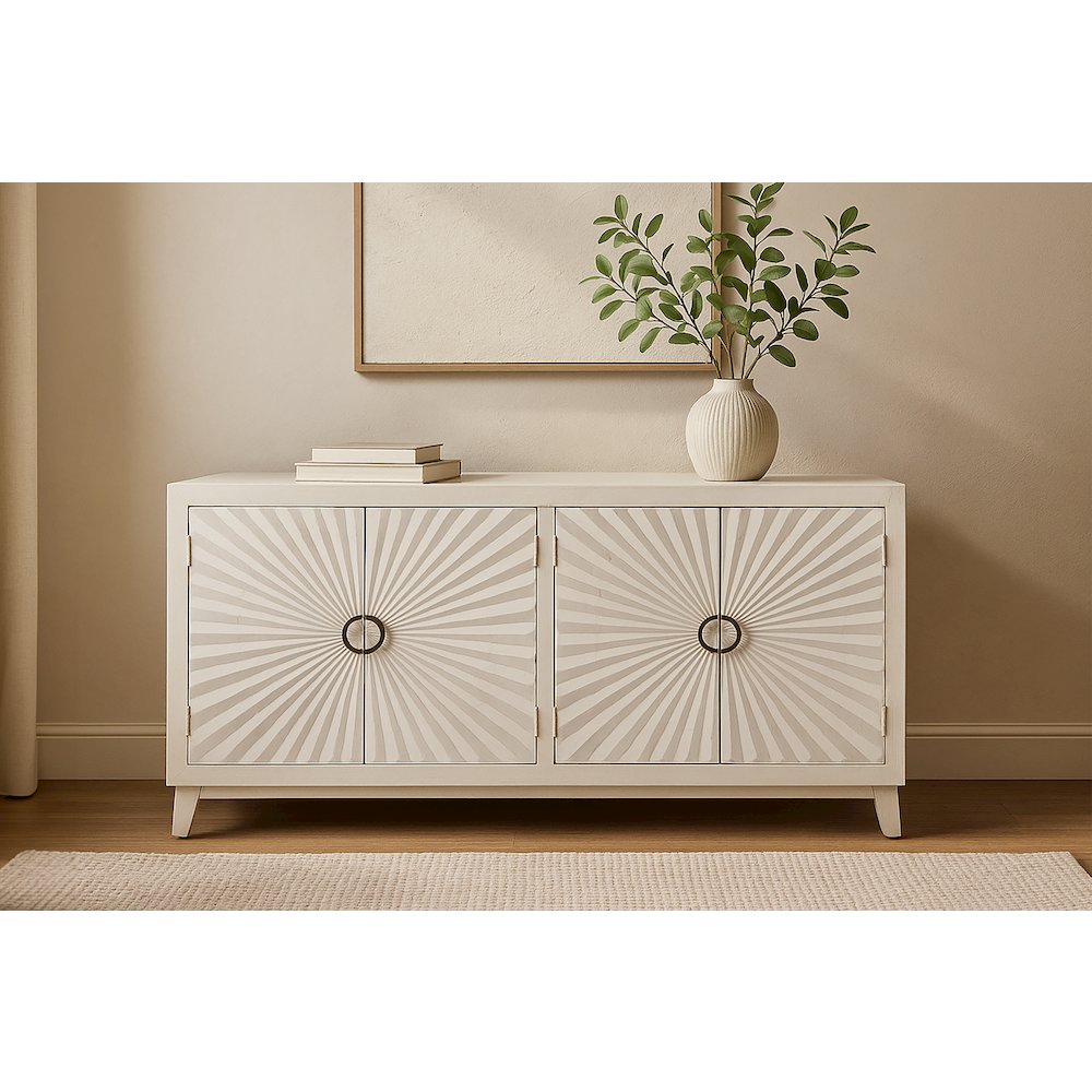 Bayside 4-Door Sideboard in Ivory