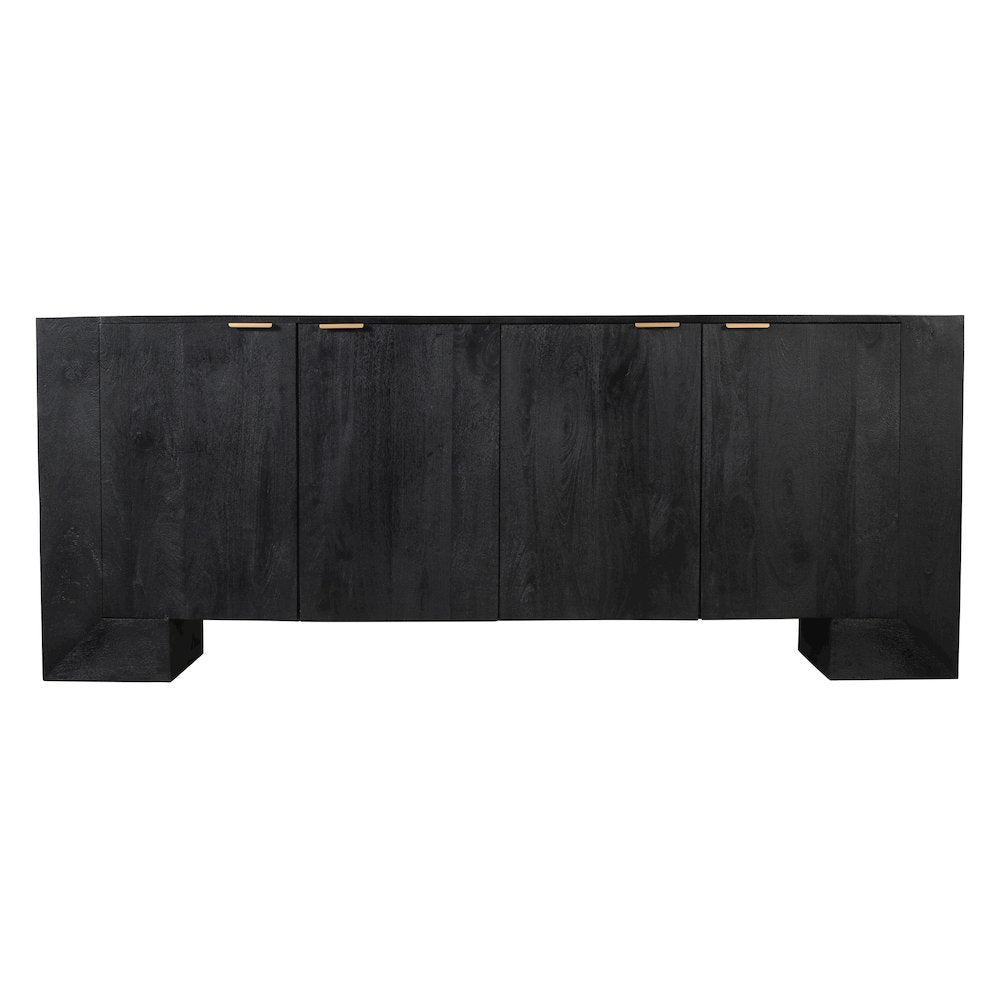 Goliath 4-Door Sideboard in Charcoal Gray on Solid Mango Wood