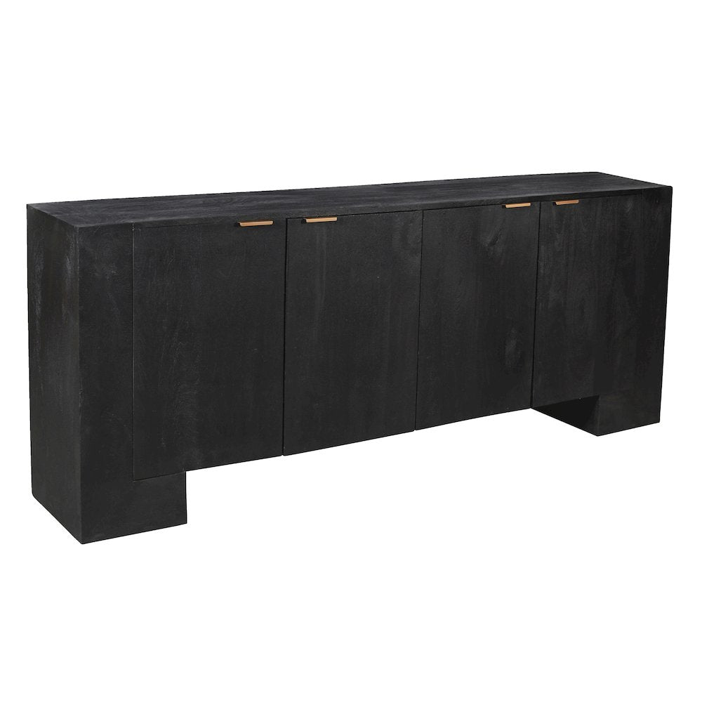 Goliath 4-Door Sideboard in Charcoal Gray on Solid Mango Wood