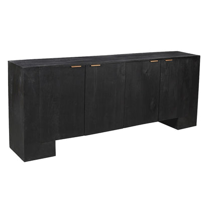 Goliath 4-Door Sideboard in Charcoal Gray on Solid Mango Wood