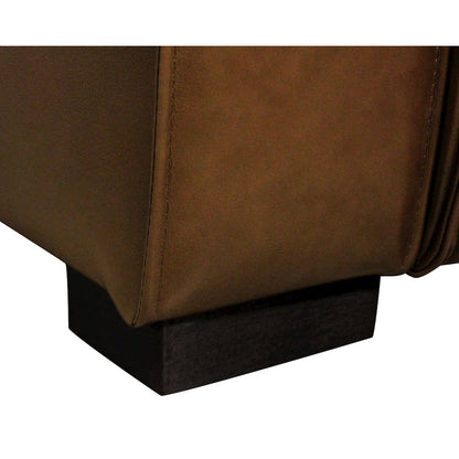 Riseholme Reclining Sofa withBlack Legs and Tan Full-Leather