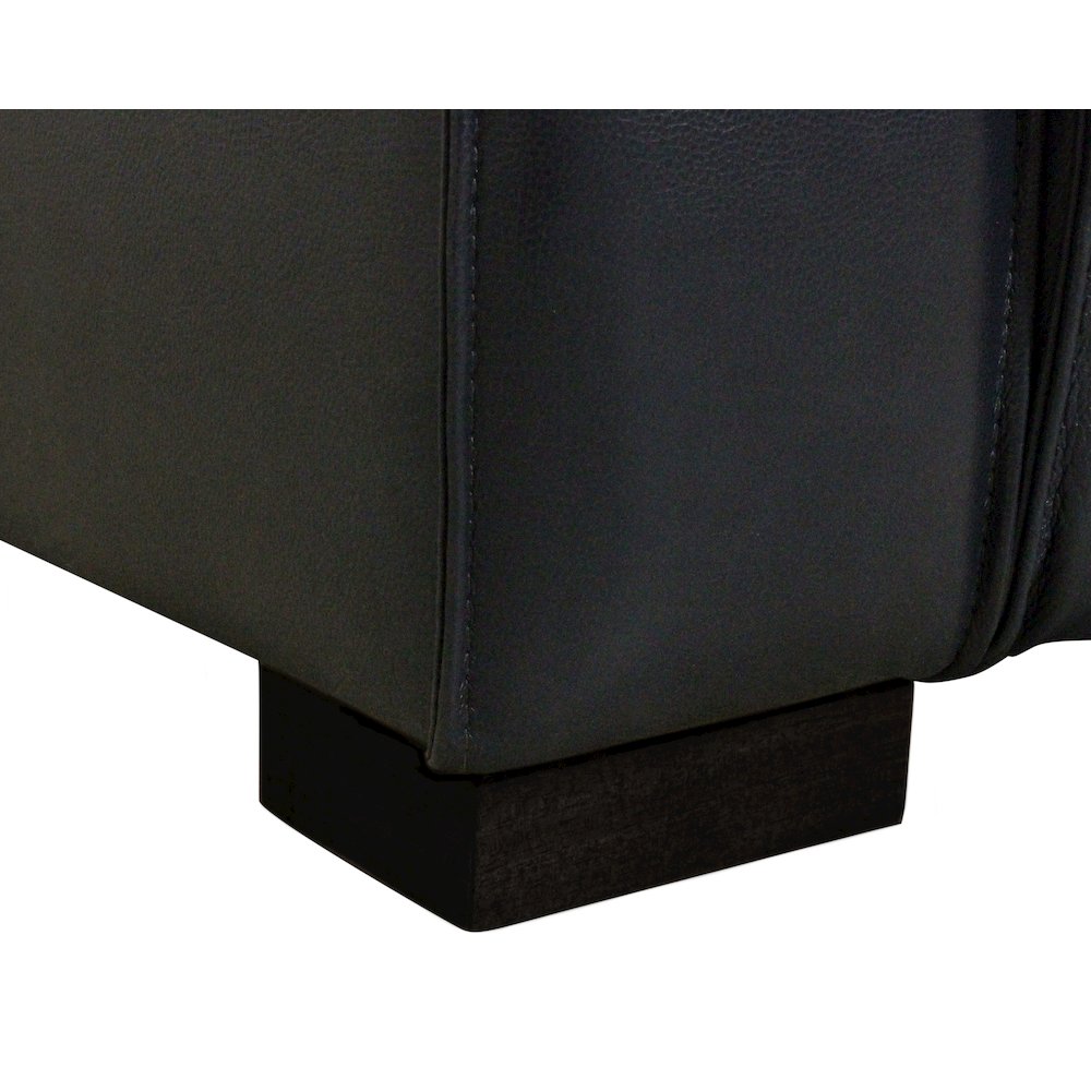 Riseholme Reclining Sofa with Black Legs and Blue Full-Leather
