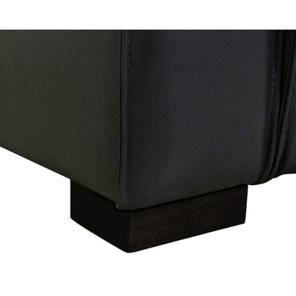 Riseholme Reclining Sofa with Black Legs and Blue Full-Leather