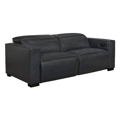 Riseholme Reclining Sofa in Blue Full-Leather