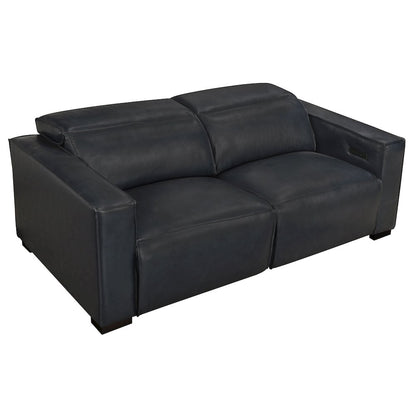 Riseholme Reclining Sofa in Blue Full-Leather