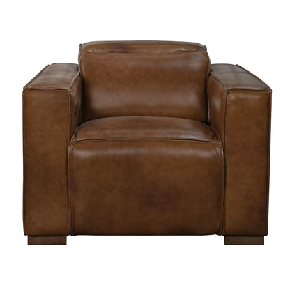 Riseholme Reclining Lounge Chair in Tan Full-Leather