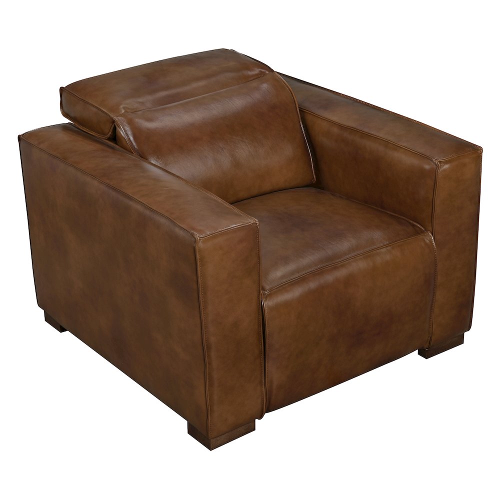 Riseholme Reclining Lounge Chair in Tan Full-Leather