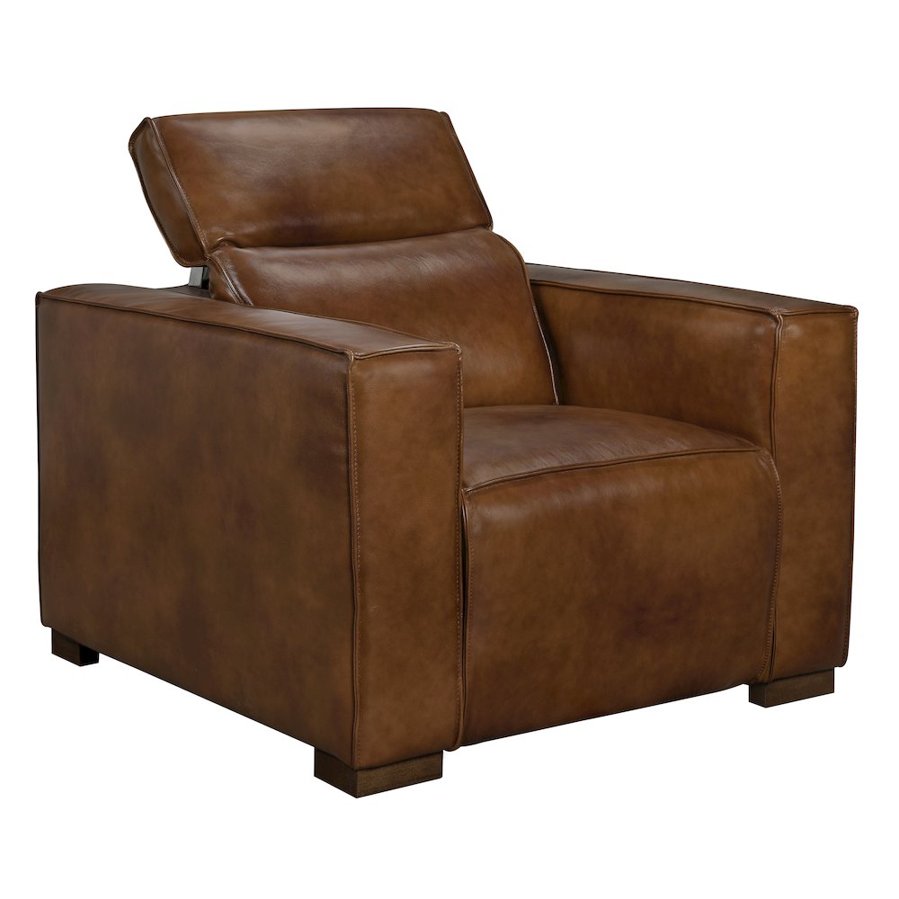 Riseholme Reclining Lounge Chair in Tan Full-Leather
