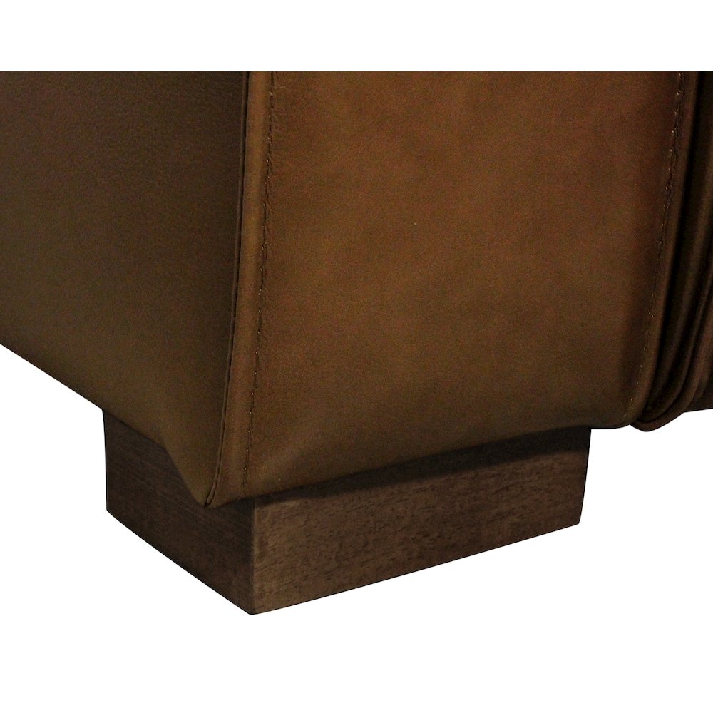 Riseholme Reclining Sofa with Barista Brown Legs and Tan Full-Leather