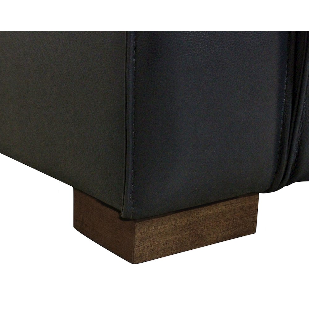 Riseholme Reclining Sofa with Barista Brown Legs and Blue Full-Leather