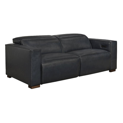 Riseholme Reclining Sofa in Blue Full-Leather