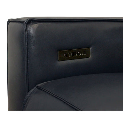 Riseholme Reclining Sofa in Blue Full-Leather