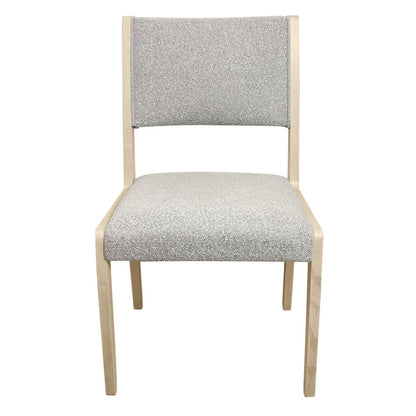 Logan 9-Piece Dining Set with 8 Ash Dining Chairs in Gray Boucle Linen Fabric