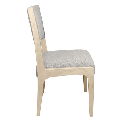 Logan 9-Piece Dining Set with 8 Ash Dining Chairs in Gray Boucle Linen Fabric
