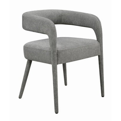 9-Piece Dining Set 8 Galway Chairs in Dark Gray Linen Sturdy Metal Frame