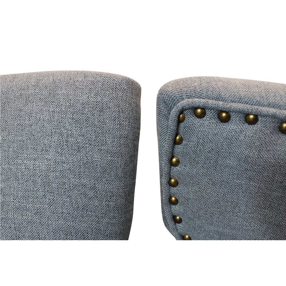 Jill Linen Fabric Side Chair Denim with Natural Legs - Set of 2