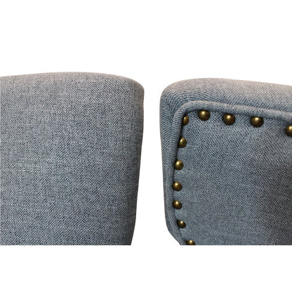 Jill Linen Fabric Side Chair Denim with Natural Legs - Set of 2