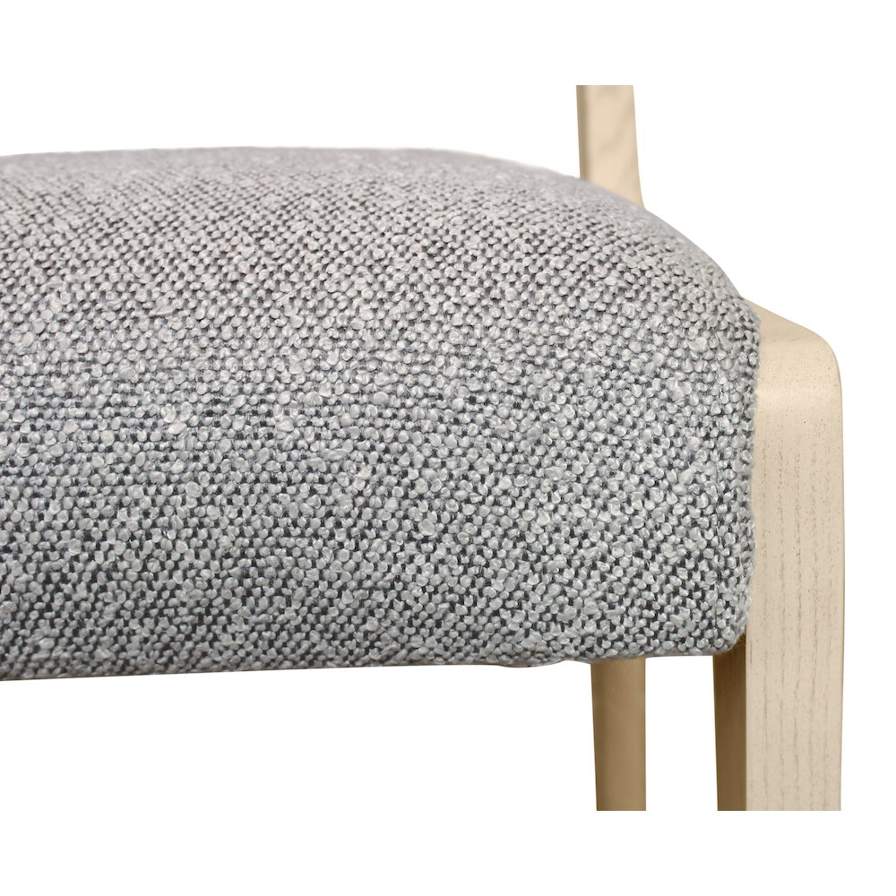 9-Piece 72" Dining Set 8 Ash Dining Chairs in Gray Boucle Linen Fabric