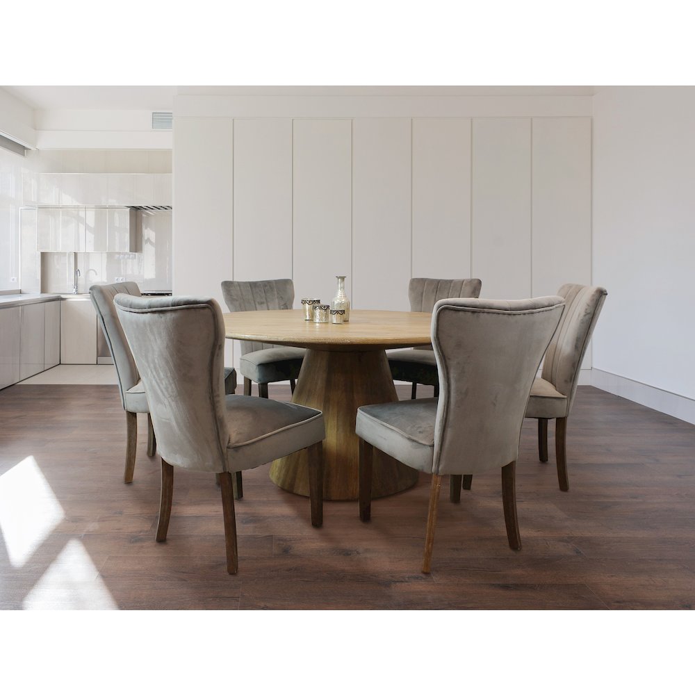 Jaden 60" Dining Table with 3 sets of Cleo Side Chairs in Mink