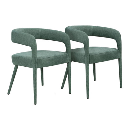 Jenna 48" Dining Table with 2 Sets of Galway Chairs in Teal Linen Fabric