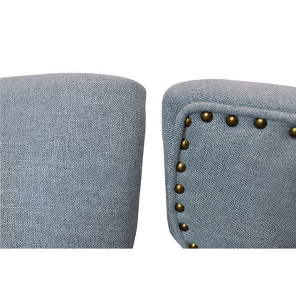 Jenna 48" Dining Table with 2 Sets of Jill Side Chairs in Denim Linen Fabric