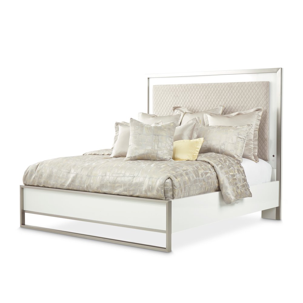 Marquee Queen Panel Bed - Cloud White